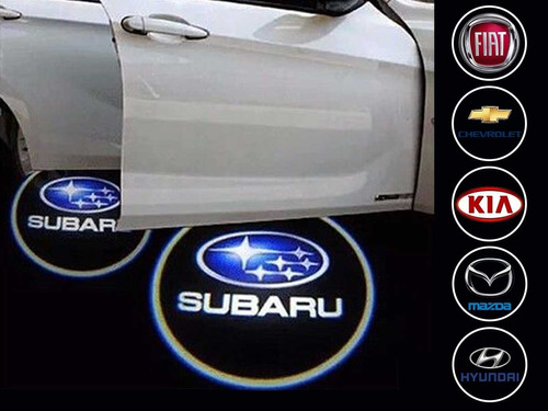 Par Luces Led Puerta Auto Bienvenida Logo 3d  