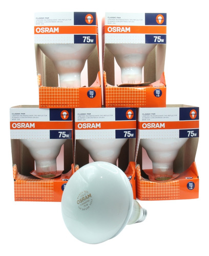 5 Focos Incandescentes Osram Reflector Br-30 75w 125v