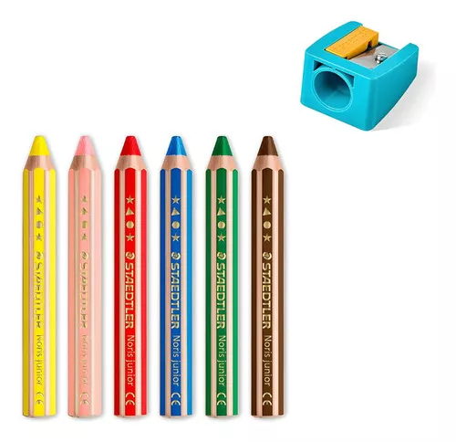 Lápis De Cor Staedtler 3 Em 1 Buddy Noris Junior 6 Cores