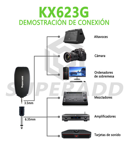 Doble Micrófono Inalámbrico Superadd Kx623g Para Acordeón