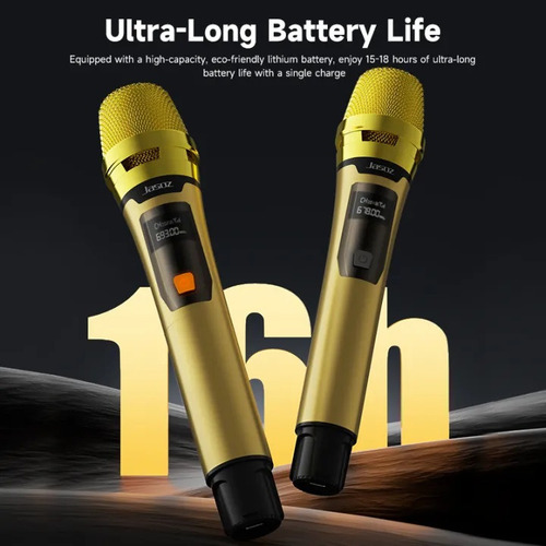 Bomge 106 Micrófono Inalámbrico Profesional Kit 2pcs Color Dorado