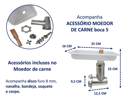 Serra Fita Com Moedor De Carne Potente 1/3cv Mesa Inox 1,46m