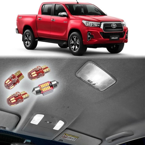 Foco Led Blanca Interior + Porta Placa Compatible Con Hilux