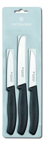 Jg 03 Facas Multiuso Cozinha Linha Swiss Classic Victorinox Cor Preto