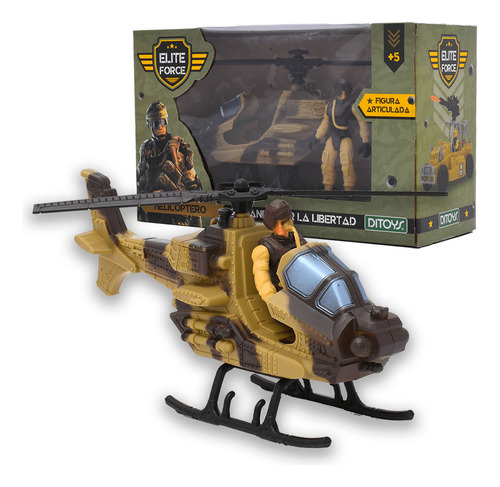 Figura De Acción Helicóptero Militar Con Soldado Ditoys