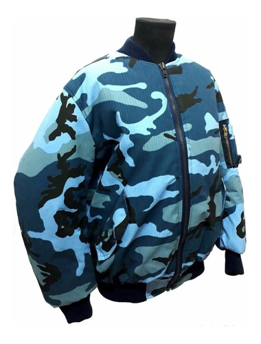 Campera Aviadora Camuflado Azul Servicio Penitenciario Spb