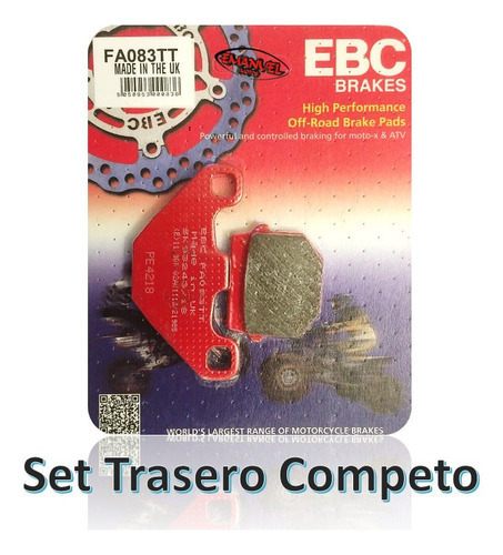 Pastillas Freno Ebc Brake Suzuki Rm 80 Xl/xm/xn/xp/xr/xs