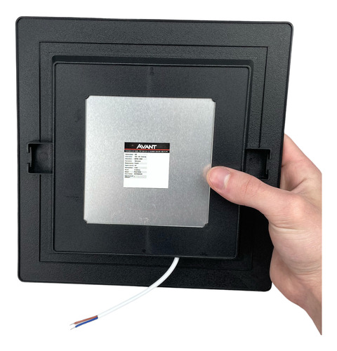 Plafon Painel Embutir Quadrado Preto 21x21 18w 4000k Avant