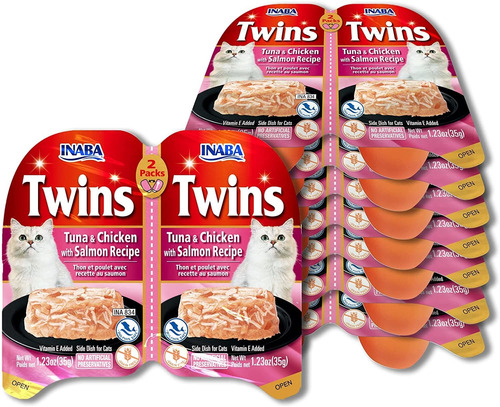 Inaba Twins For Cats, Grain-free Shredded Chicken  Broth Gel