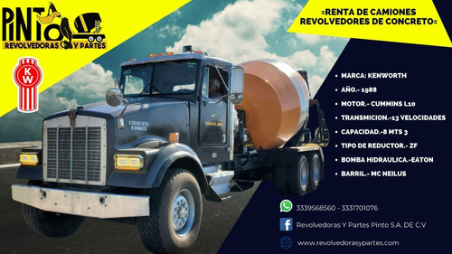 Trompo Revolvedor De Concreto Kenworth 1988 8 Mts 3 Mcneilus