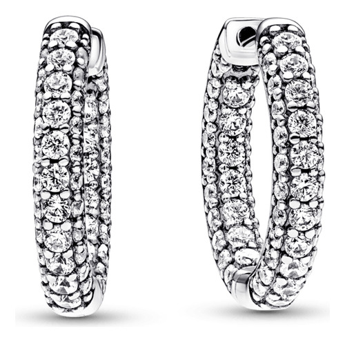 Aretes Pandora Aro Hilera Plata