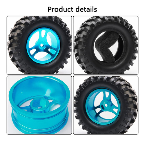 Rchobbytop 4pcs Rc Neumáticos 12mm Hex Rc Ruedas Y