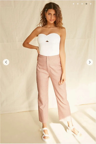 Bodysuit Forever 21 Blanco Strapless Escote Corazón Blanco Ch (Usado)