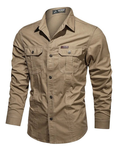 Camisa De Táctica Militar Para Hombre, 100% Algodón, Camisas