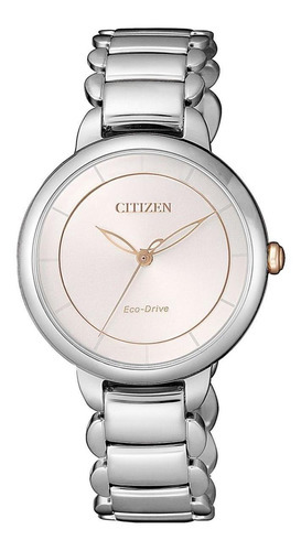 Reloj Citizen Mujer Eco-drive Cristal Zafiro Em067685x Color de la malla Plateado Color del bisel Plateado Color del fondo Plateado