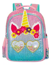 Comprar Mochilas Escolares Niñas Nenas Reforzada Unicornios Dibujos Color Rosa Diseño De La Tela Unicornio Con Lentejuelas