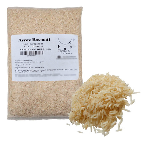 Arroz Basmati Entero 1 Kilo Grano De La India Premium