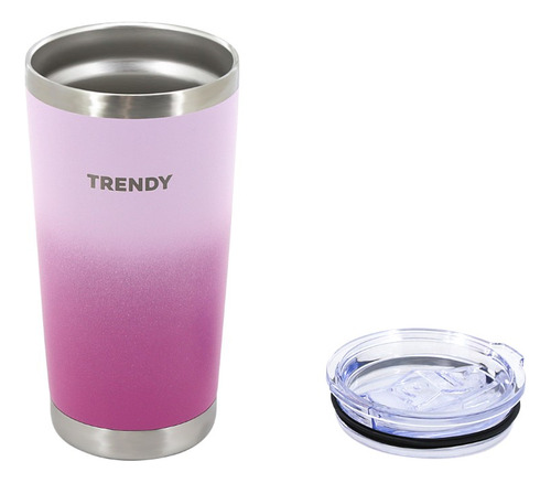 Vaso Termico Trendy 600ml Acero Inoxidable Rosa Y Fucsia