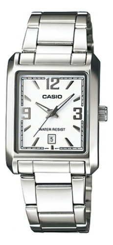 Reloj Casio Hombre Mtp-1336d-7a Analógico Color de la malla Acero inoxidable Color del bisel Acero inoxidable Color del fondo Blanco