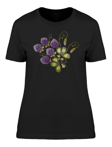 Playera Flores Salvajes Exóticas Moradas Para Mujer