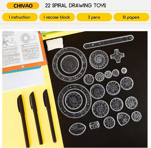 Set 22 Engranajes Juego Espirógrafo Dibujo Espiral Niños F