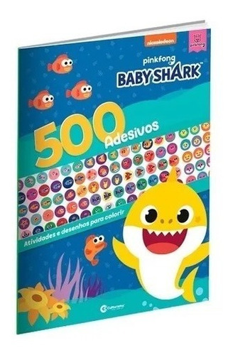 Livro Atividades Infantil 500 Adesivos Baby Shark