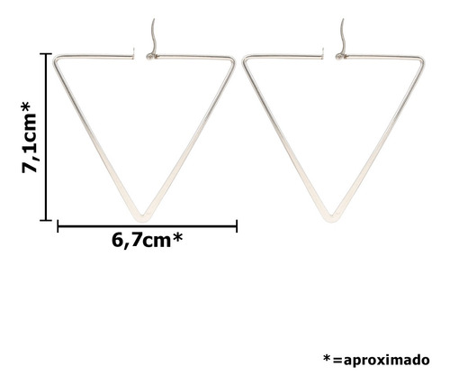 Argolla De Acero Triangulo Ancho 6,7 - Plateado