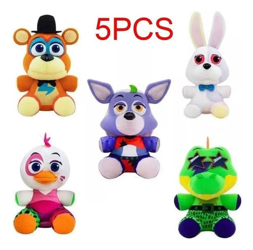 Muñecos De Peluche Fnaf Security Breach, 5 Piezas Color 5pc