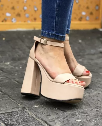 Zapato Taco Alto Color Nude | MercadoLibre