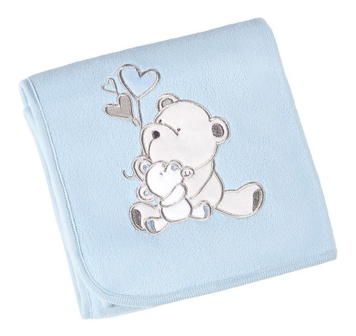 Manta Fleece Bebê Com Bordado 82 Cm X 82 Cm Lepper