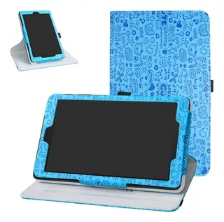 Funda Delgada De Cuero Pu Para Alcatel Joy Tab 8' (azul)