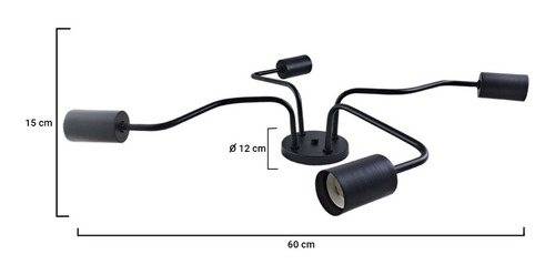 Imagen 3 de 10 de Araña 4 Luces Brazos Vintage Apto Lamparas Led E27 Oferta