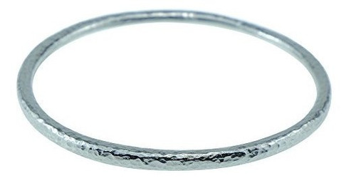 Brazalete - 10th For Him & Her - Pure Tin Beaten Bangle Insc