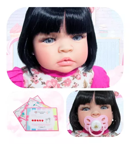 Boneca Bebê Realista Tipo Reborn Com Chupeta 13 Itens em Promoção