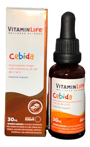 Cebida Vitaminas Niños A/b1/b3/b6/c/d 30ml Multivitamínicos Sabor Caramelo