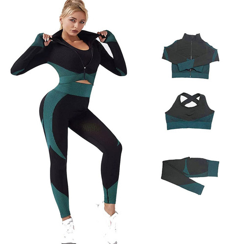 3pcs Ropa De Gimnasia Para Mujer Ropa Deportiva Ropa De Yoga