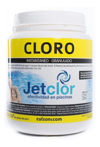 Cloro Piscinas Disolución Rapida Instantaneo Jetclor 5 Kilos