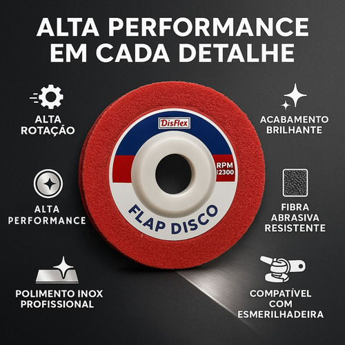 Disco Flap Para Inox Médio Remove Riscos E Imperfeições