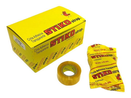 Cinta Adhesiva Stiko 18mm X 25mts Caja X8 Unidades