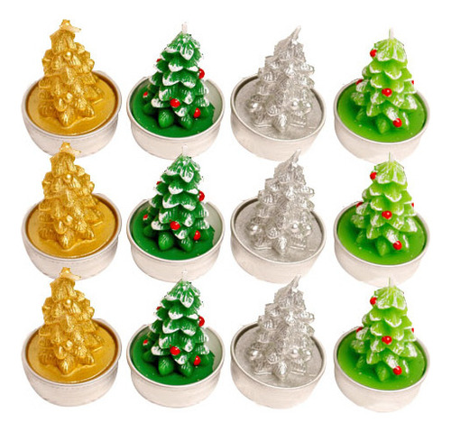 Kit 3d De Velas De Adorno Navideño Con Árbol De Pino De Papá