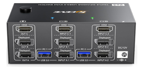 Conmutador Kvm De Triple Monitor Usb 3.0 Kc-kvm203dh