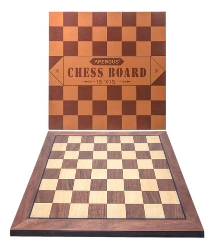 Amerous Tablero De Ajedrez De Madera De 15 Pulgadas Solament