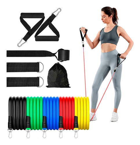 Kit Bandas Elasticas De Latex Manijas X5 Fitness Brazos