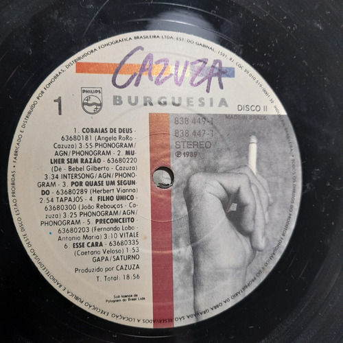 Imagem 8 de 10 de Vinil Lp Cazuza Burguesia Album Duplo Bom Estado.