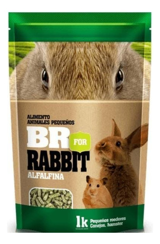 Br Rabbit 1kg + Heno 250gr. Alimento Conejo, Cobayo, Hamster
