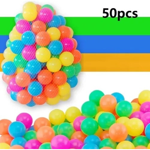  Pelotitas Plasticas De Colores 50 Unidades