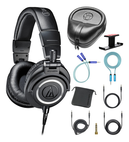 Auricular Profesional Para Monitor Estudio Negro Cable Audio