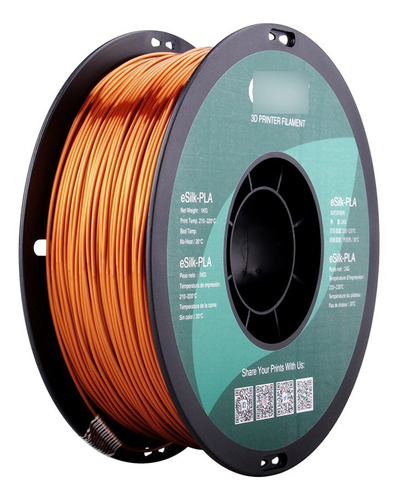 Imagem 2 de 9 de Filamento Impressão 3d Esun Esilk Pla Cobre 1kg