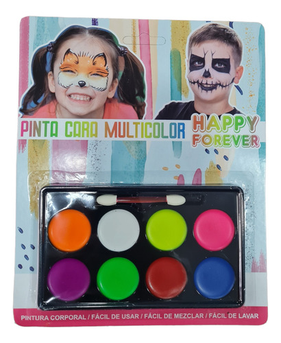 Pintura Pinta Carita Halloween 8 Colores Maquillaje Niños