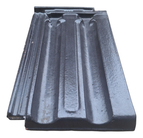 Tejas Francesas Negro Mate Satinado Losa Olavarría 25x42cm Negro